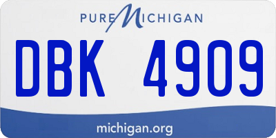 MI license plate DBK4909
