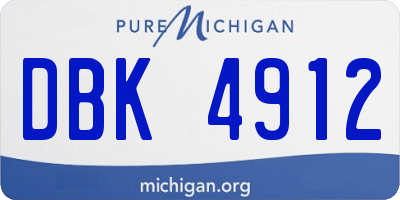 MI license plate DBK4912