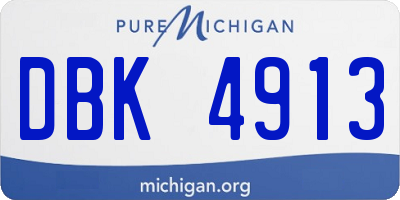 MI license plate DBK4913