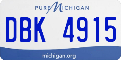 MI license plate DBK4915