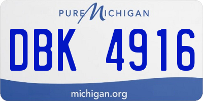 MI license plate DBK4916