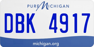 MI license plate DBK4917