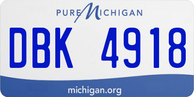 MI license plate DBK4918