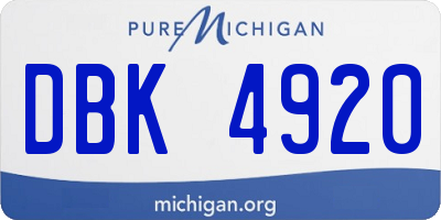 MI license plate DBK4920