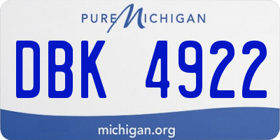 MI license plate DBK4922