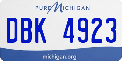 MI license plate DBK4923