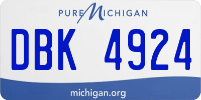 MI license plate DBK4924