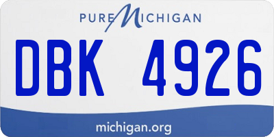 MI license plate DBK4926