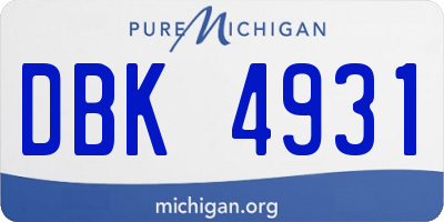 MI license plate DBK4931
