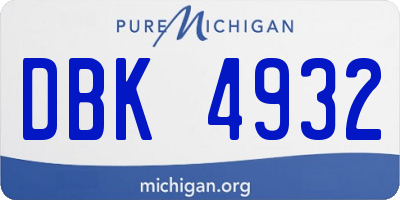MI license plate DBK4932
