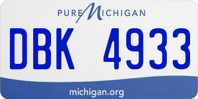 MI license plate DBK4933