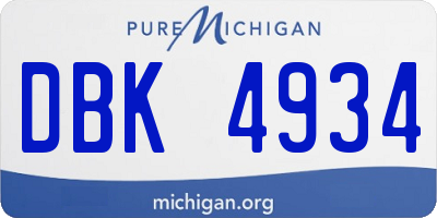 MI license plate DBK4934