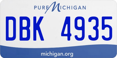 MI license plate DBK4935