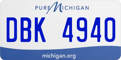 MI license plate DBK4940