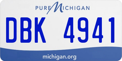 MI license plate DBK4941