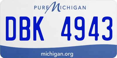 MI license plate DBK4943