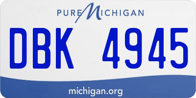 MI license plate DBK4945