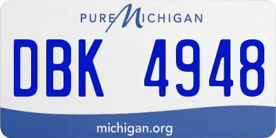 MI license plate DBK4948