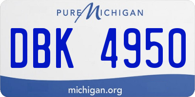 MI license plate DBK4950