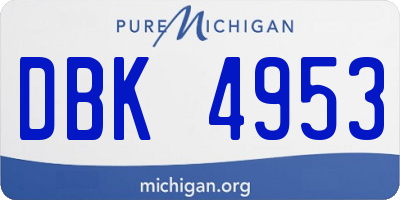 MI license plate DBK4953