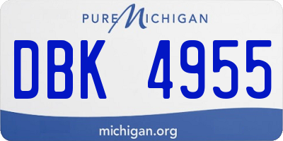 MI license plate DBK4955