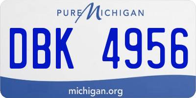 MI license plate DBK4956