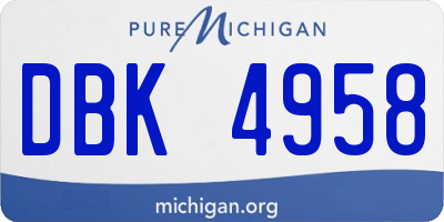 MI license plate DBK4958