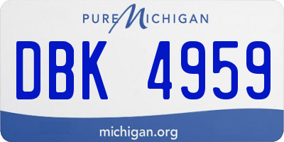 MI license plate DBK4959