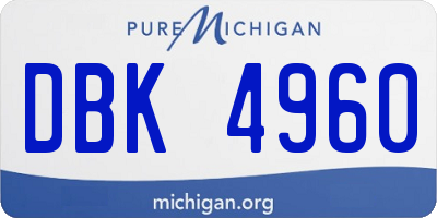 MI license plate DBK4960