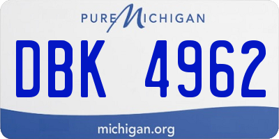 MI license plate DBK4962