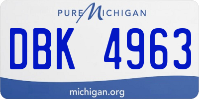 MI license plate DBK4963