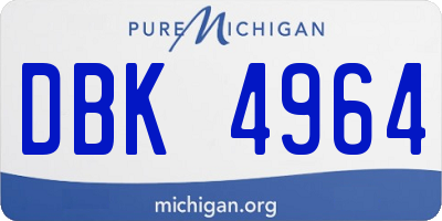 MI license plate DBK4964