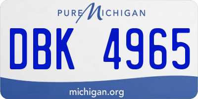 MI license plate DBK4965