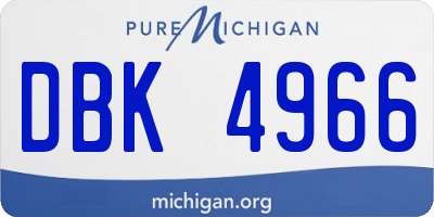 MI license plate DBK4966