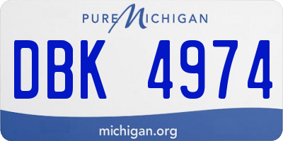 MI license plate DBK4974