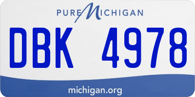 MI license plate DBK4978