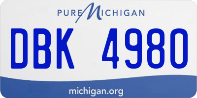 MI license plate DBK4980