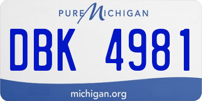 MI license plate DBK4981