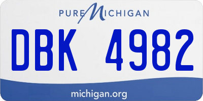 MI license plate DBK4982