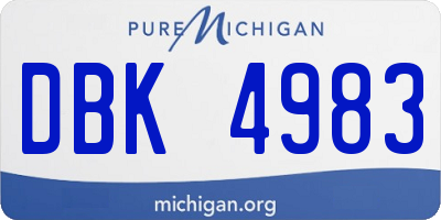 MI license plate DBK4983