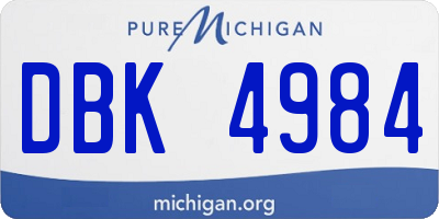 MI license plate DBK4984