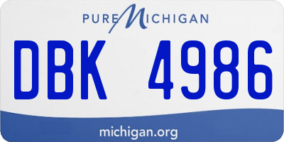 MI license plate DBK4986