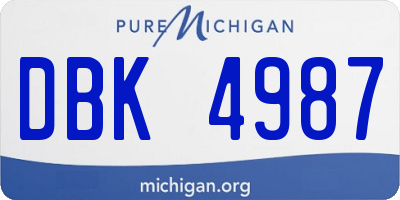 MI license plate DBK4987