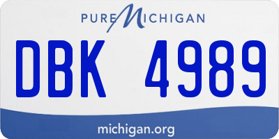 MI license plate DBK4989
