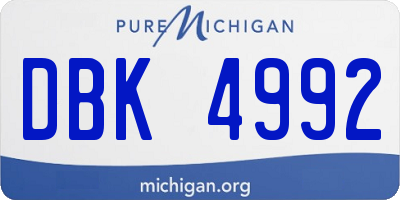 MI license plate DBK4992