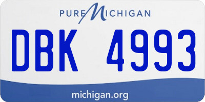 MI license plate DBK4993