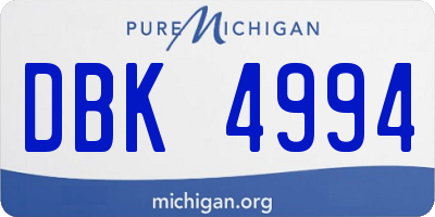 MI license plate DBK4994