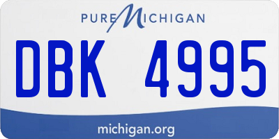 MI license plate DBK4995