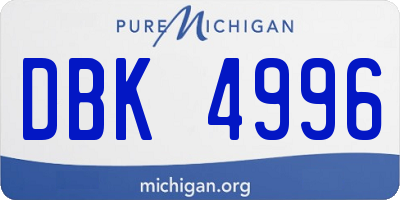 MI license plate DBK4996