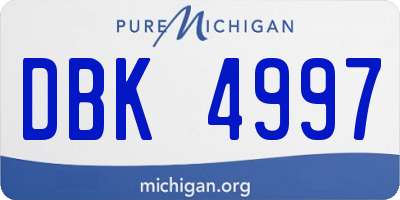 MI license plate DBK4997